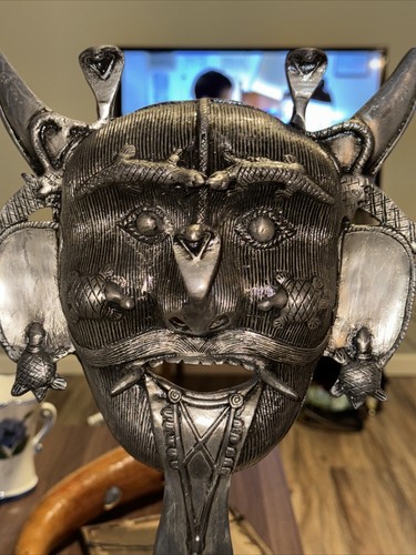 Exotic India Yamantaka Bronze Mask Statue Tibetan Buddhist Deity - Picture 2 of 7