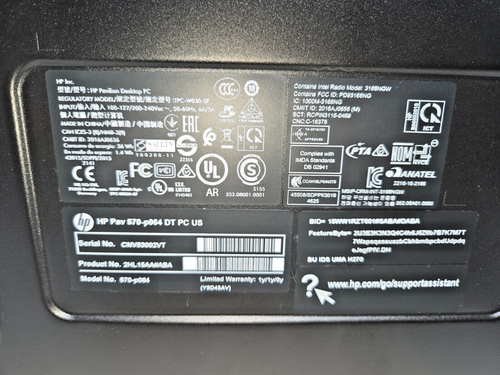 HP Pavilion 570-p064 i3-7100 3.9GHz 8GB RAM 128GB SSD/1TB HD Win 11 Home DVD - Picture 6 of 8