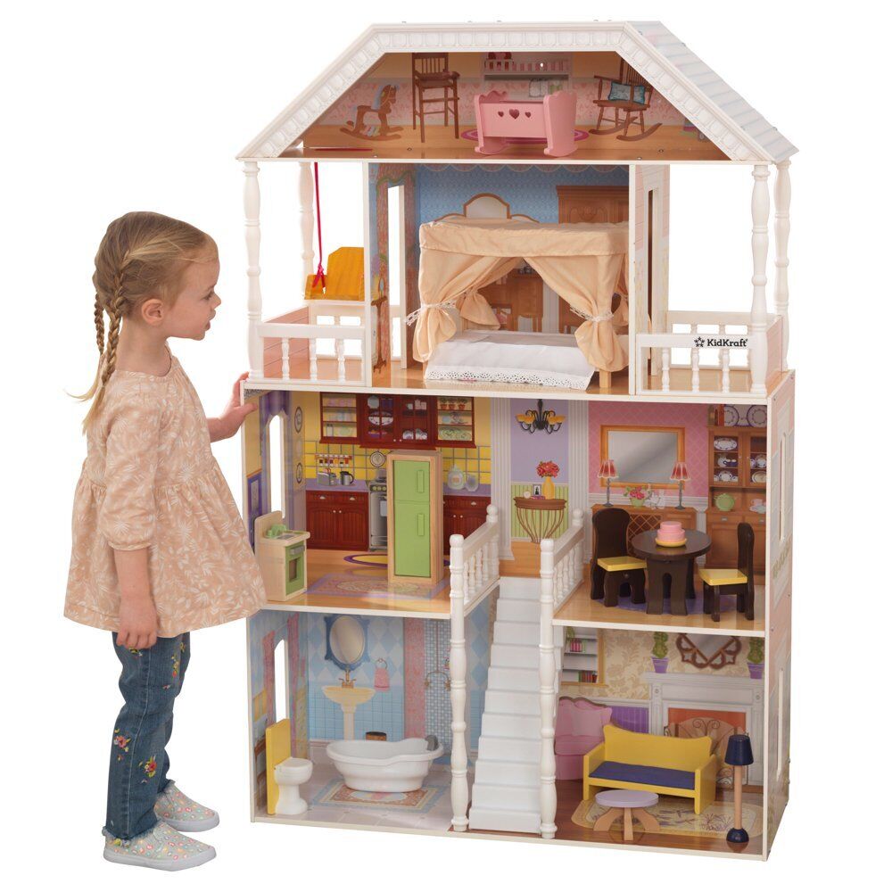 Barbie Dream House Size Dollhouse Furniture Girls Playhouse Townhouse Fun  Play,.