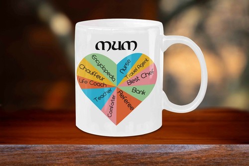 Individuelle Tasse Geschenk für Mama Muttertag, Geburtstagsgeschenk für Mama, Mama Job Rollen Herz - Bild 2 von 4