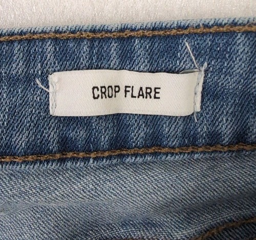 Pantalones de mezclilla William Rast acampanados cortos para mujer 27 azules dobladillo deshilachado elásticos festival boho - Imagen 7 de 12