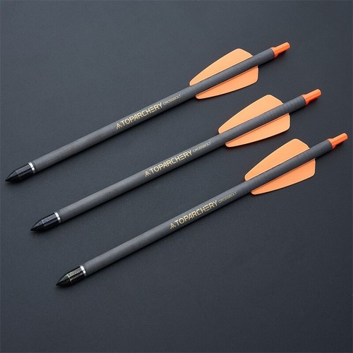 25/50X 7.5inch Hunting Bolts Carbon Arrows Spine350 Point Tip with 2 Vanes - Picture 9 of 9