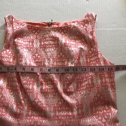 Vestido para mujer Adrianna Papell rosa plisado talla 4 sin mangas ajuste y acampanado con cuentas - Imagen 4 de 9