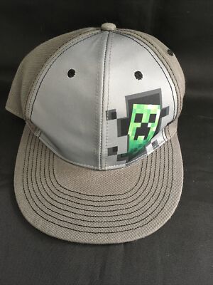 Minecraft Creeper Innenmütze entworfen von Jinx flache fitty grau Druckknopflasche Kappe
