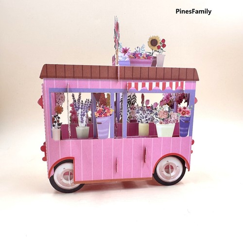 F06-3D Pop Up Flower Cart Greeting Card for flower lovers! | All Occasions - Picture 5 of 5