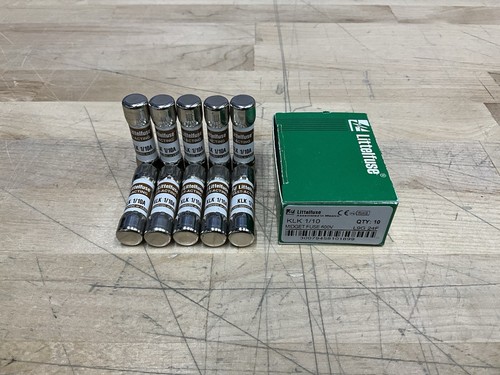 Littelfuse KLK 1/10A 600V AC 10 AMP Fast Acting Midget Fuse Cartridge 10pcs/box - Picture 2 of 10
