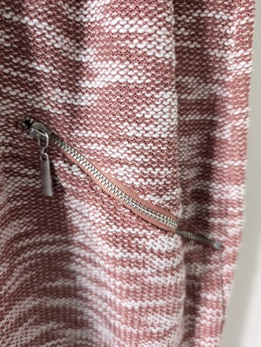 Roman Knitted Style Dress Short Sleeve Zipped Pockets Fringed Hem/Neck Pink 20 - Picture 3 of 8