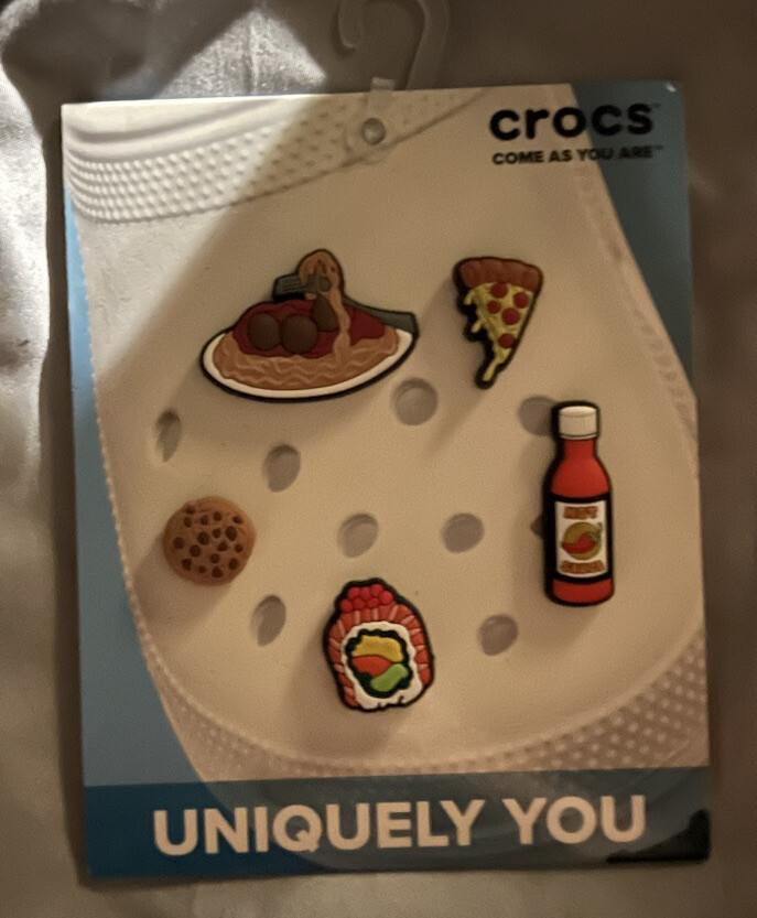 Crocs Jibbitz Charms Food Please (5Pack) pizza pasta cookie, hot sauce