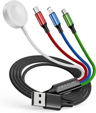 4 in 1 Travel Charger Cable for iPhone Watch USB Multi Charging