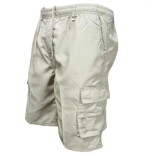 Mens 3/4 Long Length Shorts Elasticated Waist Cargo Combat Three Quarter Pants - Picture 9 of 28