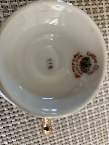 LEFTON PORZELLAN SOCKEL TEETASSE UND UNTERTASSE - HANDBEMALT. - Bild 5 von 9