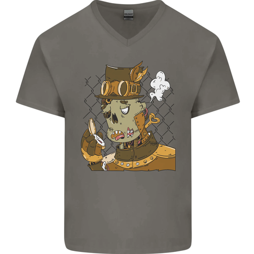 T-Shirt En Coton V-Cou Pour Hommes Zombie Steampunk Halloween - Picture 43 of 43