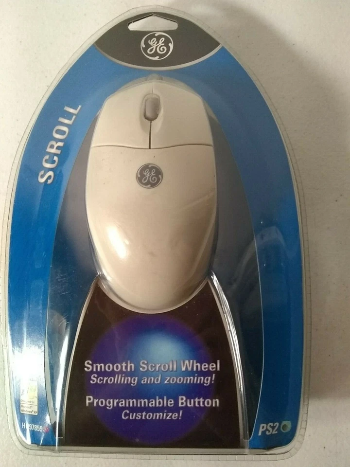 GE Scroll Mouse Ergonomic Wired 97859 For PCs, PS2 Compatible, Programable, New - Image 4 of 4