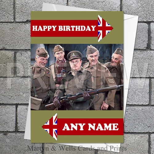 Dad's Army birthday card. 5x7 inches. Personalised plus envelope. Dads original. - Picture 2 of 6