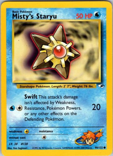 Pokemon TCG Misty's Staryu Gym Heroes 90/132 Unlimited Common Card WOTC LP - Picture 1 of 2