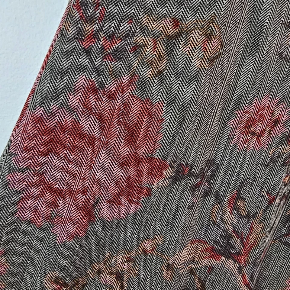 Falda midi de otoño vintage Koret para mujer mezcla viscosa talla M 10 bolsillos floral modesta Foto 4 de 4