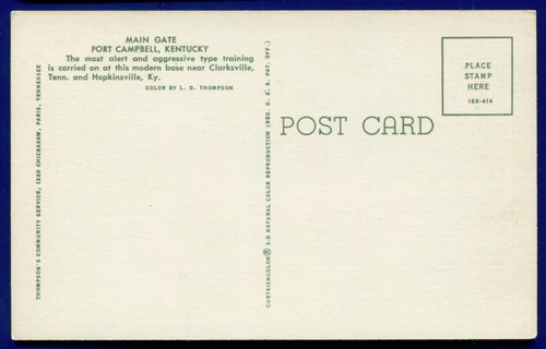 Fort Campbell Kentucky ky entrance Postcard - Picture 2 of 2