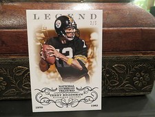 National Treasures Legend Parallel Base Card Steelers Terry Bradshaw 2/5  2013