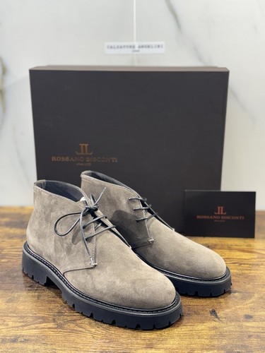 Rossano Bisconti Polacchino Uomo Pelle Tortora Fully Made In Italy 44 - Imagen 6 de 6