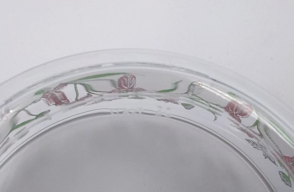 Juego de 3 cuencos de vidrio floral transparente Bormioli Rocco Italia banda esmerilada pastel de 4,75" Foto 3 de 4