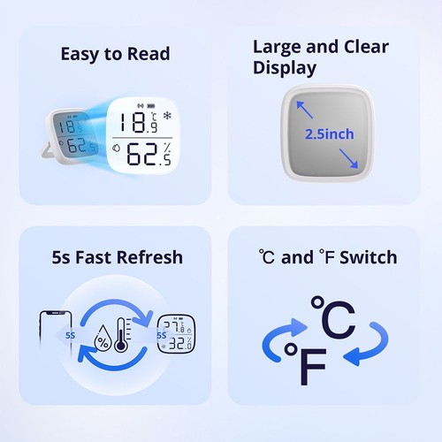 Für Zigbee Temperatur- und Luftfeuchtigkeitsgerät für Sprachaktivierung für - Picture 6 of 28