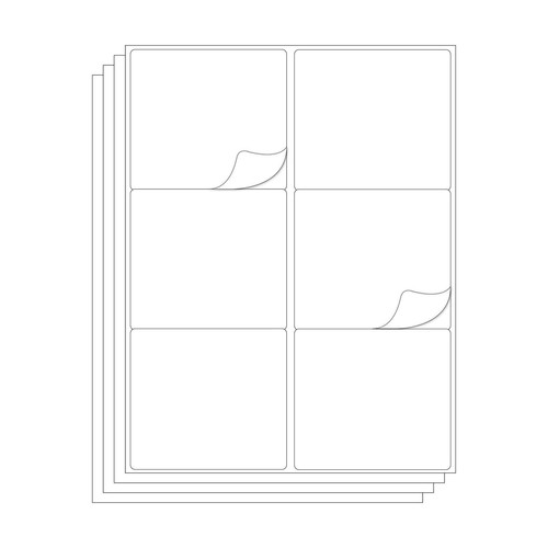 4" x 3.3" White Laser Sheet Labels 6 Labels Per Sheet 1000 Sheets for Shipping - Picture 4 of 9