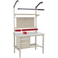 72"W x 30"D Workbench 1-5/8" Thick Plastic Laminate Safety Edge Complete Bench