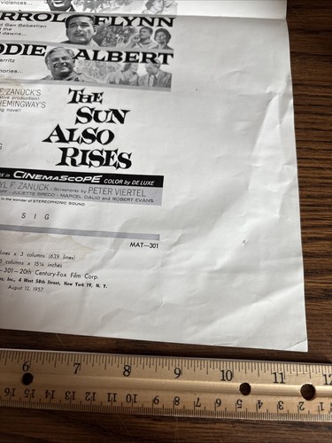 VTG Rare 1957 Advertising Mock Sample Poster The Sun Also Rises Ernest Hemingway - Picture 10 of 11