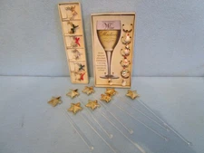 Christmas lot STIRRERS & WINE GLASS CHARMS Boston Warehouse 