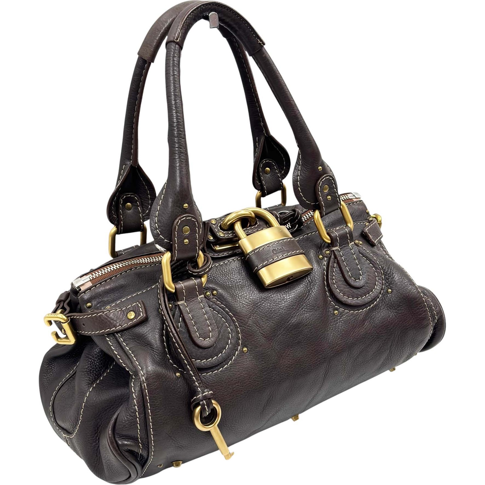 Chloe Paddington 7ESA02-7E422 Leather Brown Bag Women's #KNB603