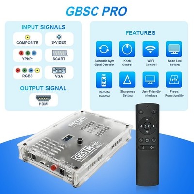 Retro GBSC Pro Video Converter Scart/RGB/YPBPR/VGA/AV/SV to HDMI-compatible