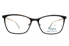 Tura by Lara Spencer Eyeglasses Frames LS131 BLK Black Rose Gold 53-16-140