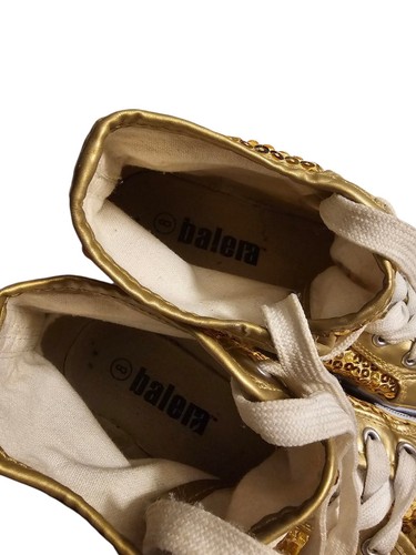Balera Gold Sequin High Top Dance Sneaker Shoe Women 8 Hip Hop Party - Picture 8 of 9
