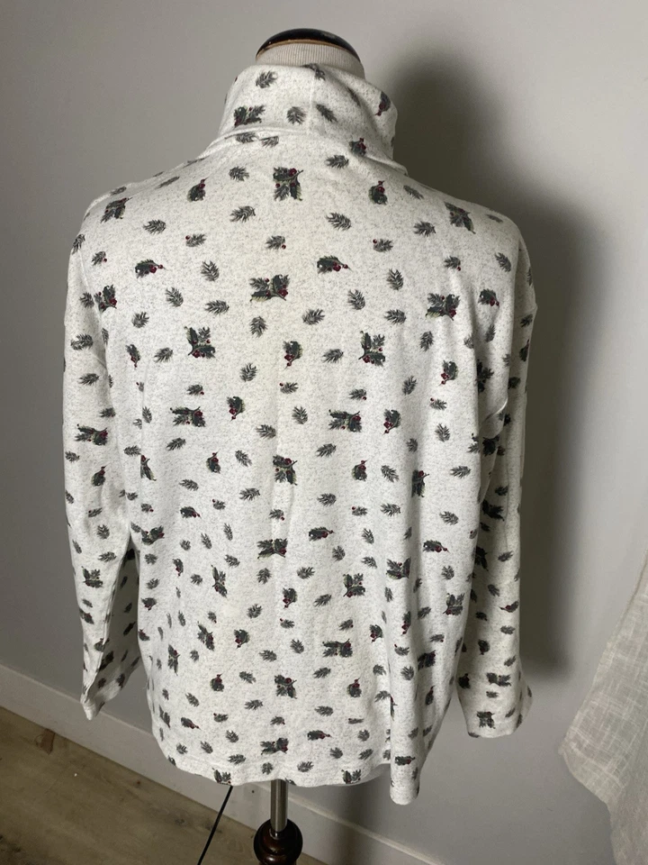 Camisa De Colección Años 80’s/90’s Cuello Alto Mujer’s Navidad Muérdago/Vacaciones Suave Usada en Excelente Condición Foto 2 de 2