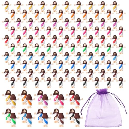Mini Jesus Figurines in Bulk, Little Jesus Figures 100 Pack Colorful 100pcs - Picture 2 of 7
