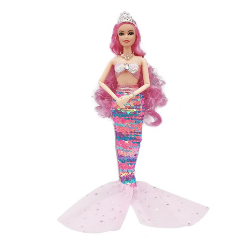 11 Inch Mermaid Doll Full Set Multi Joints Movable 30cm Height Doll with Sequin - Picture 5 of 29