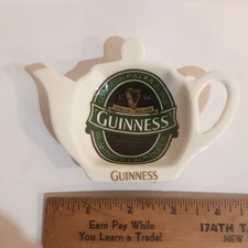 CERAMIC GUINNESS BEER SPOON REST TEAPOT SHAPED TEA BAG HOLDER TABLE DECORATION