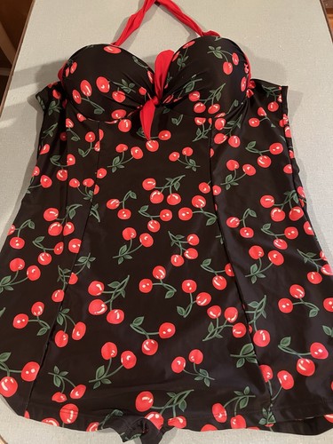 Vintage inspirierter 60er Jahre Look Damen Größe Einteiler Badeanzug Kirschen 3x ungetragen