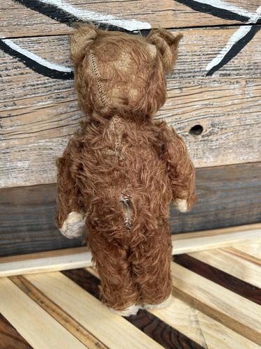 ANTIK VINTAGE STEIFF? MOHAIR TEDDYBÄR 13 ZOLL VERBUNDEN BRAUNE KNOPFAUGEN OHNE ETIKETT - Bild 14 von 20