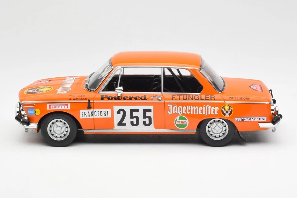 18RMC165 BMW 2002 Jagermeister n255 W.Stiller Rally Monte Carlo 1973 IXO 1/18 - Immagine 3 di 4