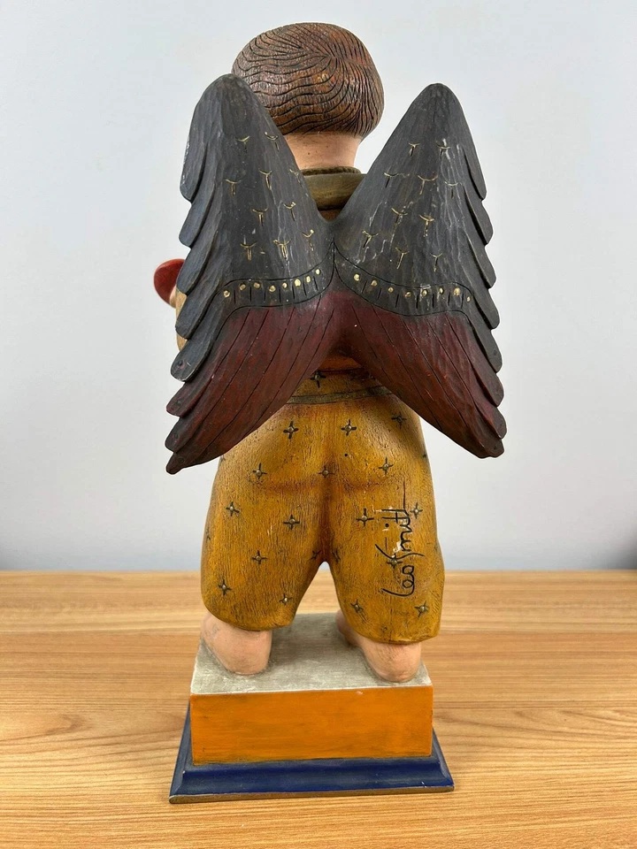 Leo Smith "Heavenly Angel" Dept 56 Wood Handpainted - 13" Tall - Image 3 of 4
