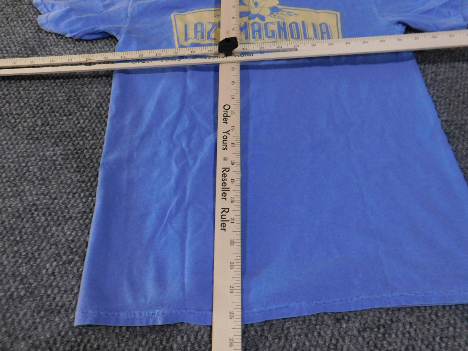 Lazy Magnolia Shirt Mens Small Blue Comfort Colors Brewery Graphic Tee Back Hit