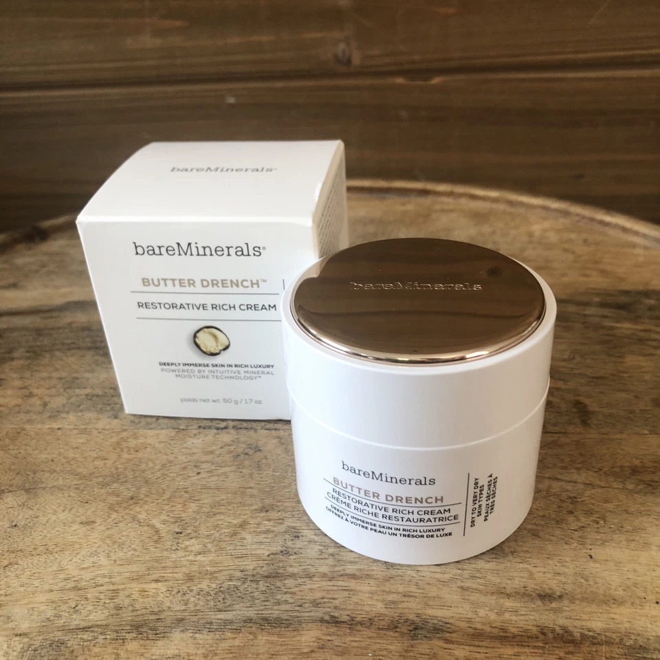 Crema facial rica restauradora Bareminerals Butter Drench, loción facial hidratante Foto 2 de 4