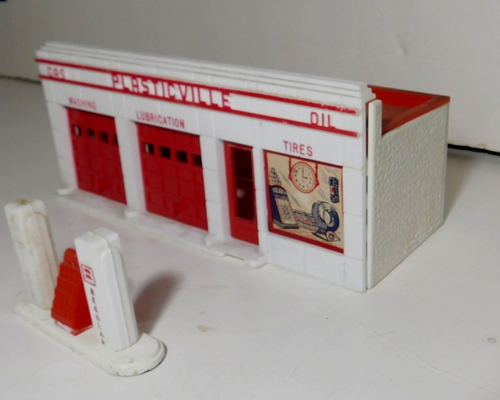 Plasticville Vintage Spur O kleine Tankstelle nicht geklebt