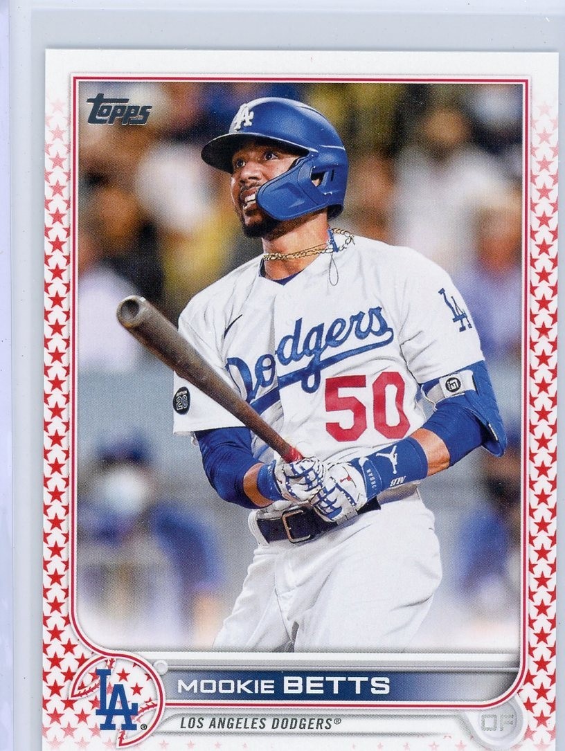2022 Topps #50 Mookie Betts Independence Day /76 Dodgers