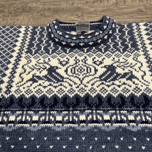 Vintage Dale Of Norway 100% Wolle Pullover Unisex Heavy Knit Nordic Rentier Gr. L - Bild 4 von 5
