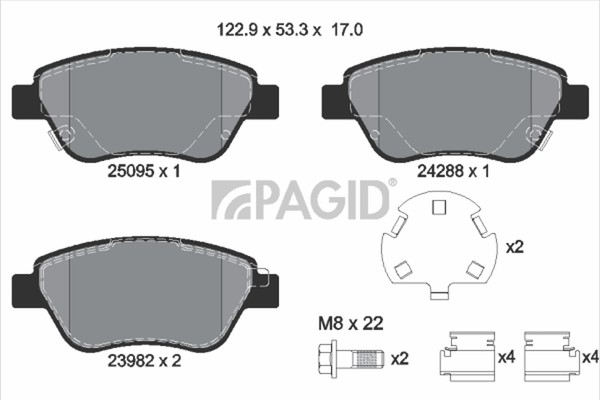 Pagid Bremsbelagsatz Scheibenbremse T2263N FüR Opel Adam M13 LPG-image