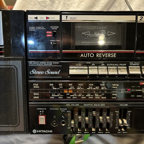 Hitachi TRK-555W Portable Component System High Quality Stereo Vintage BoomBox - Picture 3 of 21