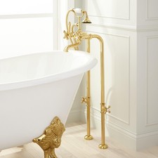 Signature Hardware Tub Wall-Mount Telephone Faucet Hand Shower - Polished Brass