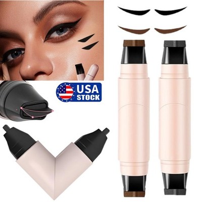 Foldable Eyeliner Stamp Dual Left Right Eye Design Pen SmudgeProof Waterpoof USA